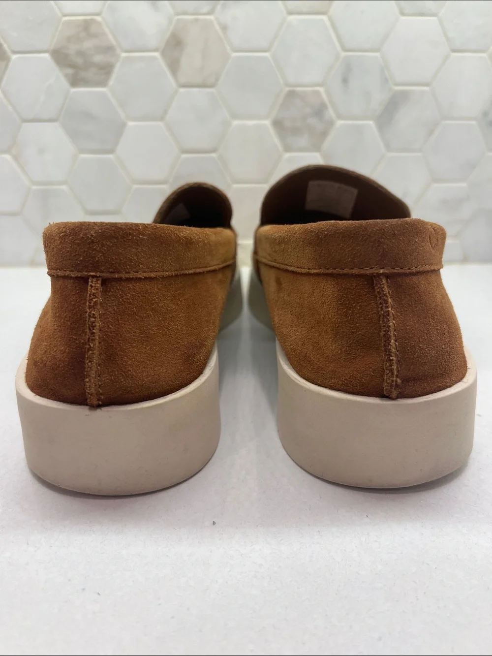 Calvin Klein Men's Chestnut Suede Slip-On Loafers Size 11 - Picture 3 of 5